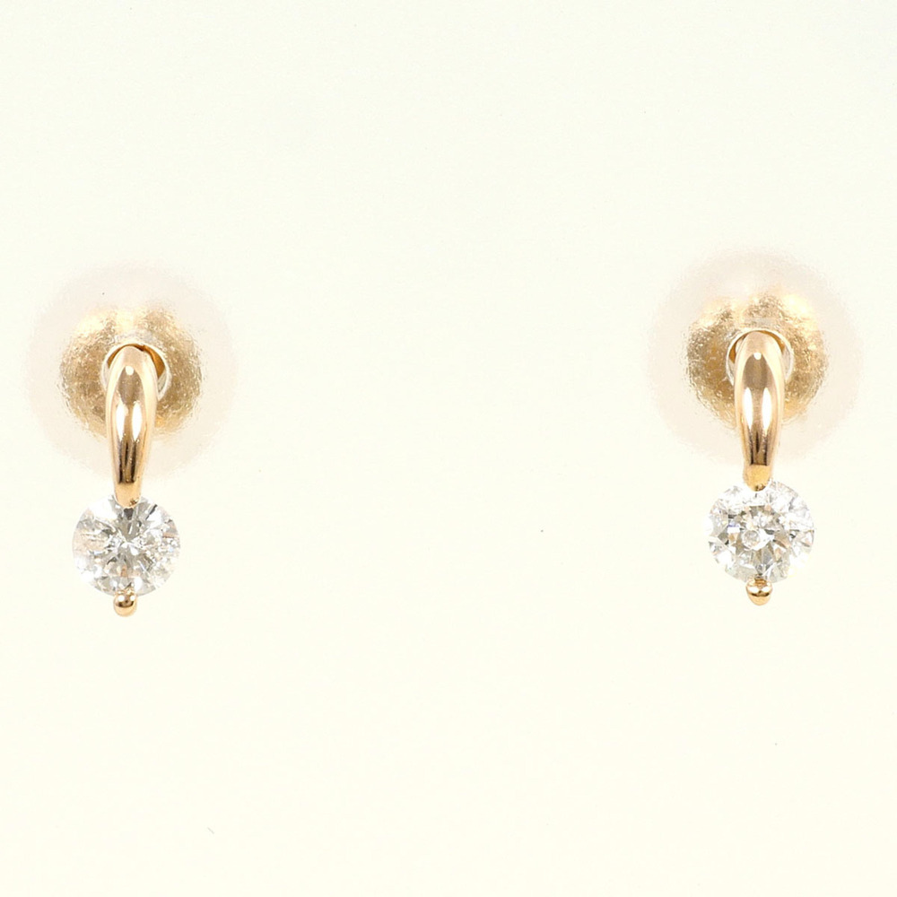 18K (18-karat gold) Pink Gold Earrings with 0.09ct Diamonds, Total Weight 0.7...